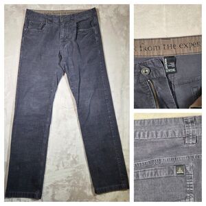 Prana Saxton Corduroy Pants Men’s 32x34 Dark Grey Excellent